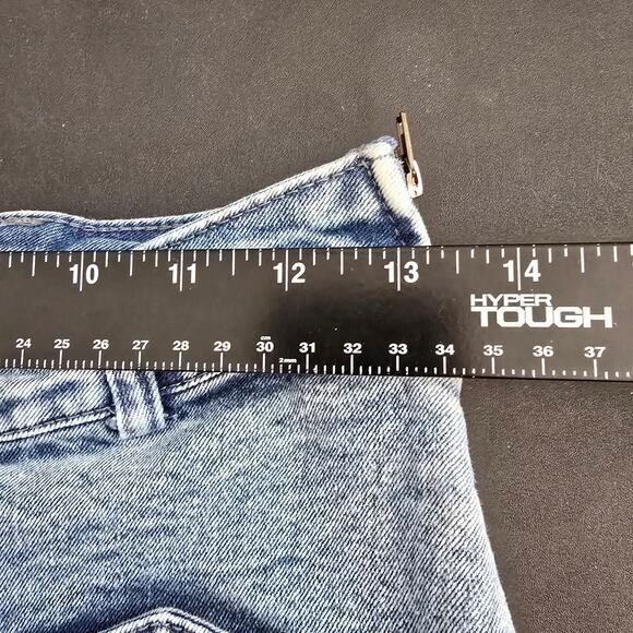Baddie Factory Women's Stretch Acid Wash Asymmetrical Denim Skort Size Small - Picture 9 of 9